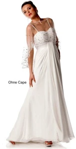 BRAUTKLEID LANG HOCHZEITSKLEID STANDESAMTKLEID ABENDKLEID OFF WHITE Gr.42 NEU - Bild 1 von 3