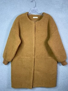 Madewell Bonded Sherpa Cocoon Coat Womens Size XS Brown Fleece - Picture 1 of 17