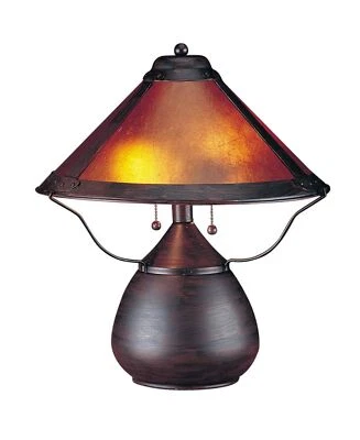 Cal Lighting BO-464 Two Light Mica Shade Table Lamp in Rust Finish - Image 1 of 2