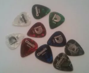 Daddario Classic Celluloid Picks Assorted Pearl 10 Pack Medium.70mm USA Made - Picture 1 of 3