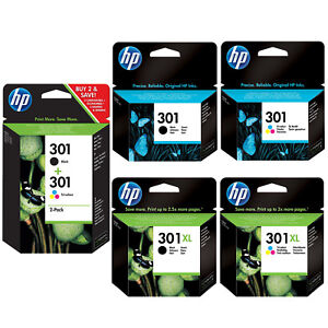 Original HP 301 / 301XL Black & Colour Ink Cartridges For DeskJet 1010 Printer