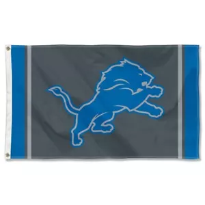 Für Detroit Lions Football Fans 3 x 5 Fuß schwarze Seitenlinie Flagge - NFL Geschenk Banner - Bild 1 von 1