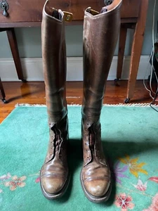 Vintage Dehner Custom Made Leather Equestrian Riding Boots Brown Womens 7 USA - Picture 1 of 9