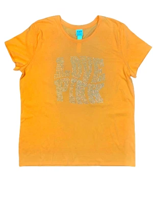 CAMISETA VICTORIA'S SECRET LOVE ROSA BRILLO PUNTO PERFECTO ESTRÁS XL NUEVA CON ETIQUETAS Foto 1 de 3