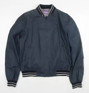 Ozwald Boateng Mens Blue Bomber Jacket Size L Zip - Picture 1 of 10