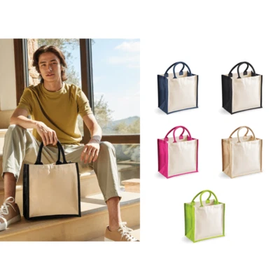 Westford Mill Printers Midi Jute Tote (W421) - Shopping Cotton Handbags - Image 1 of 4