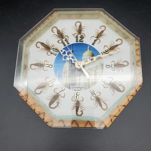Vintage Durango Mexico Real Scorpion Souvenir Wall Clock Working  - Picture 1 of 6