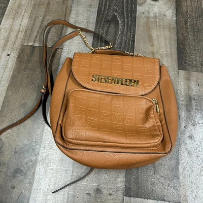 Steve Madden Mochila Cartera Marrón con Logo Impresión Textura Foto 1 de 4