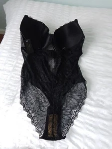 Body Shapewear By Matalan 38DD Black With Lacey Body And Padded Cups. - Picture 1 of 2