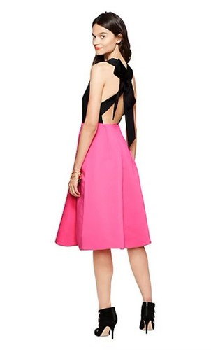 Abito nuovo con etichette Kate Spade color block fiocco schiena taglia 8