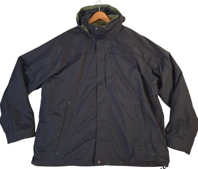 Chaqueta LL Bean Para Hombres XL Negra Parka con Capucha 3 en 1 Cremallera Forro Polar Invierno Foto 1 de 4