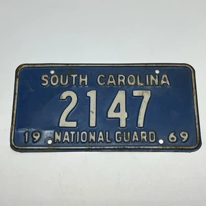 Placa de matrícula de Carolina del Sur 1969 etiqueta de la Guardia Nacional # 2147 - Imagen 1 de 6