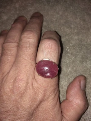 Рубин 35,46 карата, чистое серебро, размер 12 - Изображение 1 из 4