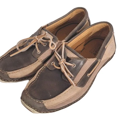 Timberland Annapolis 2 Ojos Marrón Tostado Cuero Lona Zapatos Para Hombres Talla 10.5 Usados Foto 1 de 4