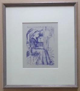 PAUL DELVAUX (1897-1994) / ZITTENDE VROUW / KLEUROFFSET / 35x31cm / KADER - Photo 1/5