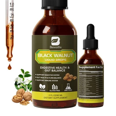 BEWORTHS Parasite Cleanse Detox Liquid Drop Wormwood Clove Garlic Black Walnut Oregano