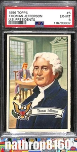 1956 Topps U.S. Presidents Card #5 Thomas Jefferson PSA 6 EX-MT 8651 - Picture 1 of 4