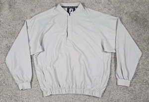 FootJoy FJ Golf Long Sleeve Windbreaker Pullover Jacket Mens Medium Tan Snap - Picture 1 of 8