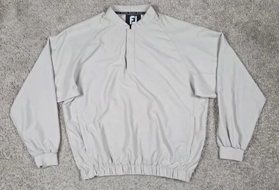 FootJoy FJ Golf Long Sleeve Windbreaker Pullover Jacket Mens Medium Tan Snap - Image 1 of 4