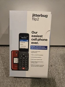 NEW Lively®- Jitterbug Flip2 Cell Phone for Seniors - Red Brand Opened Box - Picture 1 of 4