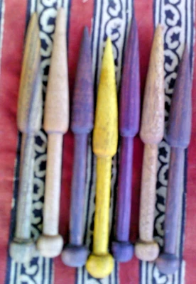  7 Handcrafted  Tapestry Wood Bobbin  Wooden  Weaving Tool - Image 1 of 4