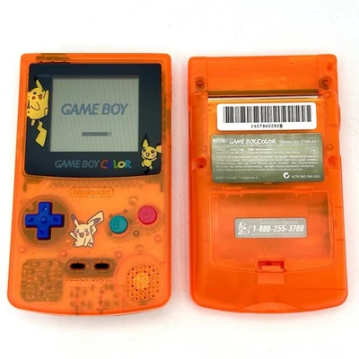 Gameboy Color Pokemon Special Pikachu Edition Nintendo System Console Orange - Image 1 of 2