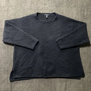 Eileen Fisher Sweater Womens XL Black Cashmere Silk Blend Pullover Soft Knit F23 - Picture 1 of 12