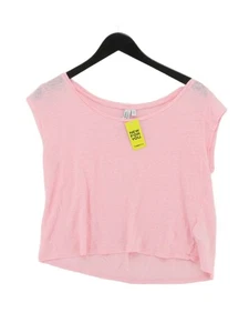 & Other Stories Top Mujer UK 10 Rosa 100% Lino Manga Corta Cuello Redondo Básico - Imagen 1 de 6