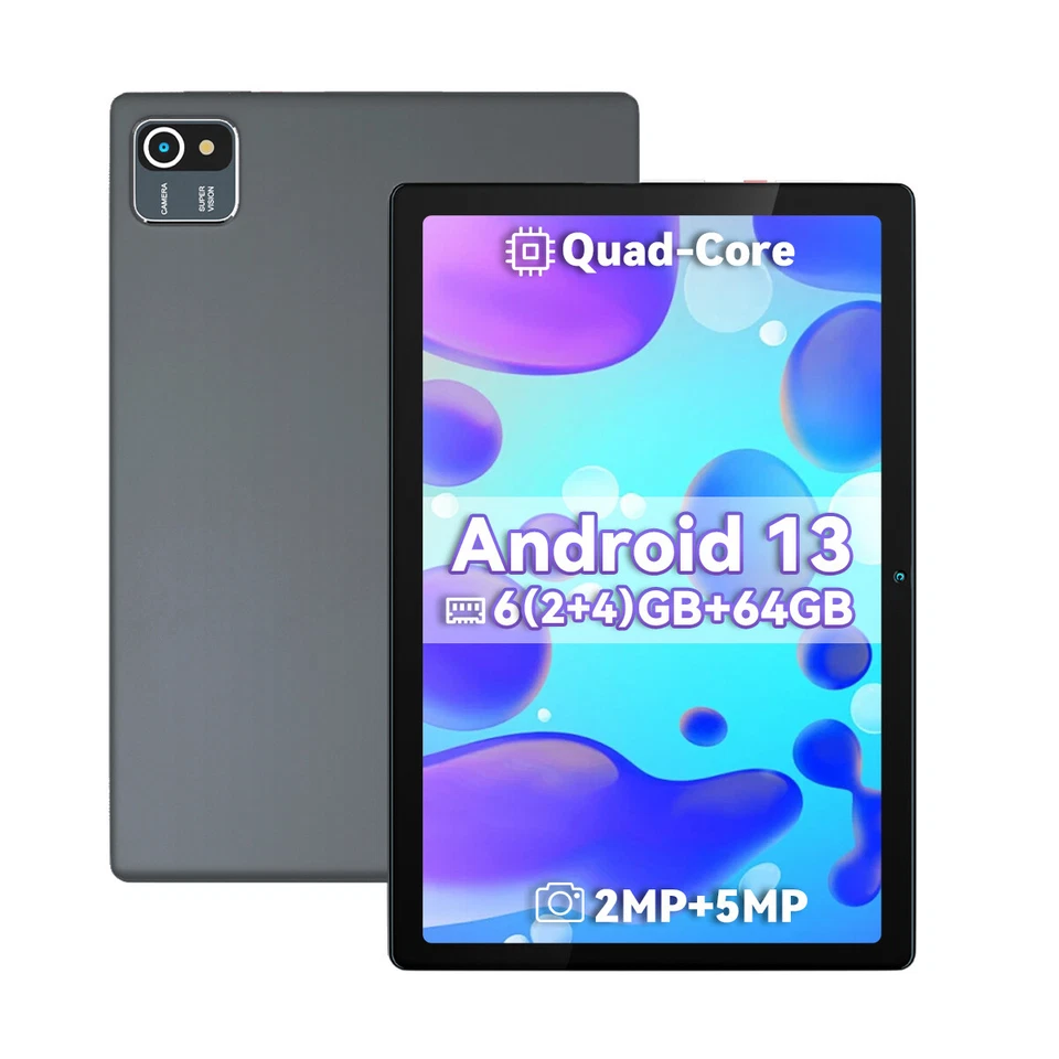 Urao Tablet 10.1" Android 13 Tablet 6+64GB Quad Core 1280×800 HD IPS Computer