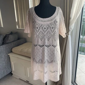 H&M Pink Pointelle Knit Dress cover Up M - Picture 1 of 6