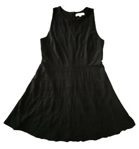 Loft Woman’s Size 14 Black Tier Eyelet Cotton Stretch Sleeveless Dress Lined 14 - Picture 1 of 14