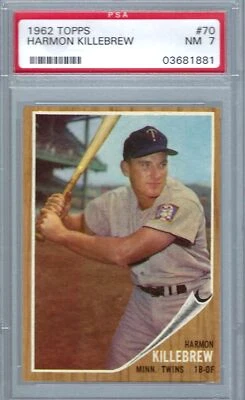 1962 Topps #070 PSA 7 Harmon Killebrew Twins 70 - Image 1 of 2
