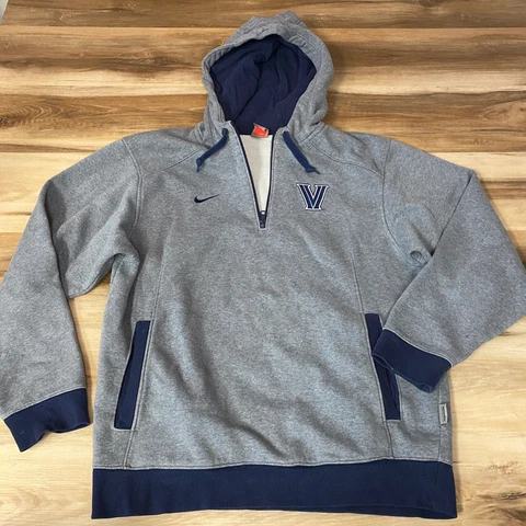 Villanova Wildcats Shirt Mens Mdium Nike Hoodie 1/4 Zip Sweatshirt Cover