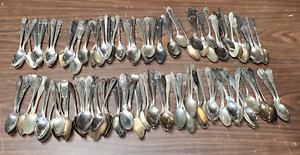 142  MIXED SILVER PLATED TEA SPOONS FOR CRAFTING ETC.     LOT#523