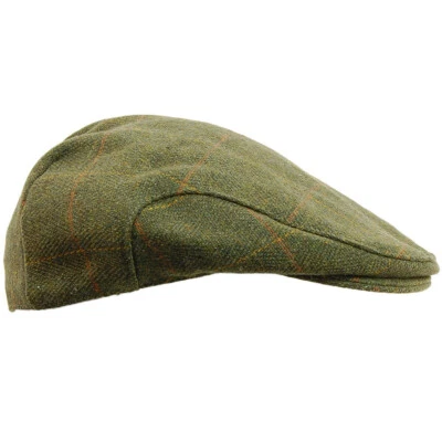 Mens Game Dark Derby Tweed Flat Cap - Teflon Coated - Image 1 of 3