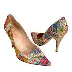 Kate Spade Licorice Tweed Glitter Heels Pumps Size 8.5 Multicolor Pointed Toe