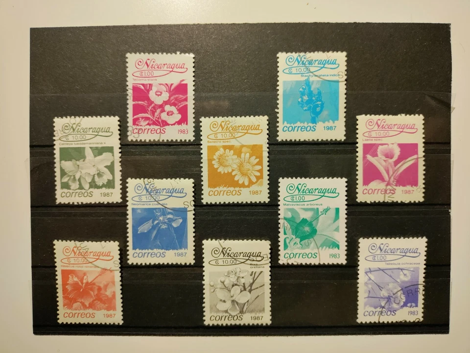 1987 Nicaragua stamps(Flowers),CTO,NH,OG - Image 1 of 1