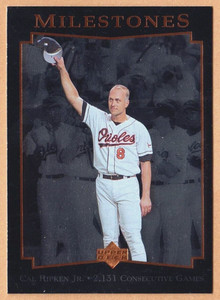 1996 Upper Deck #1 Cal Ripken Jr. [Orioles] [Milestones] [NM/MT] (1)