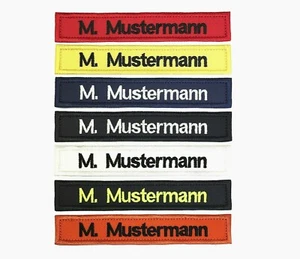Namensschild Gestickt Wunschtext Patch Bestickt Köperstoff mit Klett - Bild 1 von 21