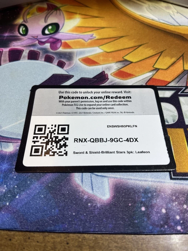 Pokemon Sword & Shield Brilliant Stars 3pk: Leafeon Code Card MESSAGED - Image 1 of 1
