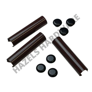 x3 PACK SFS Intec Dynamic PVC Centre Top Bottom Hinge Cover Caps PVC Doors Brown - Picture 1 of 2