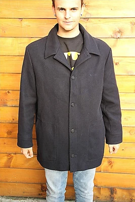 Luxurious Coat Wool Fabric Navy ARROW Size L ** EXCELLENT CONDITION ** - Image 1 of 4