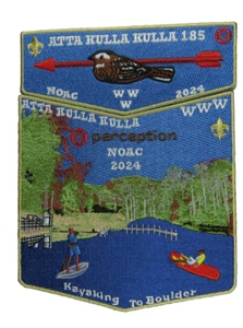Atta Kulla Kulla Kulla Lodge 185 Blue Ridge SC 2024 NOAC Set lacci GLD Bdr (24-193) - Foto 1 di 2