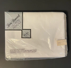 Vtg Lady Pepperell No-Iron Percale 50/50 Cotton Poly Full Flat Sheet White NEW - Picture 1 of 4