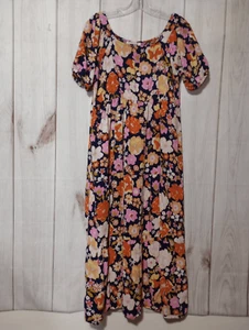 Blumen Midikleid Boho Bohemian Cottagecore Puffärmel Damen - Bild 1 von 8