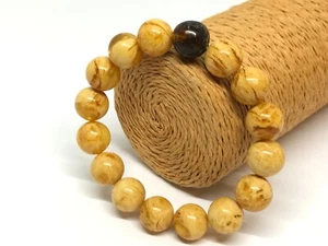 Bernstein Armband gepresst rund echt baltischer Bernstein Marmor Perlen Schmuck 14g 18626 - Bild 1 von 16