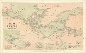 Chart of the Baltic from Admiralty & Russian Surveys 1854 old antique map - Picture 1 of 1
