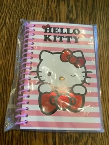 Sanrio Hello Kitty Japan Memo Paper Pad Notebook Pink Journal 60 Pg Wink Striped - Picture 1 of 3