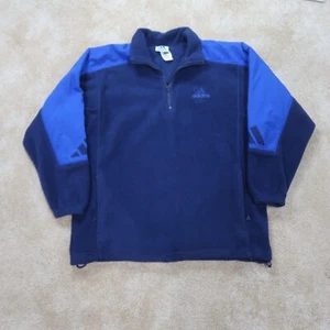 Vintage Adidas 1/4 Zip Long sleeve Pullover Sweatshirt Mens small Blue Fleece - Picture 1 of 10