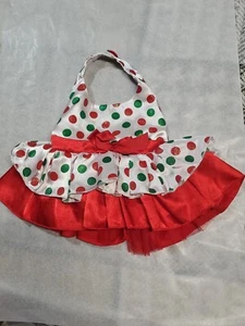 Build A Bear Dress Christmas Holiday Red Polka Dot Glitter Promise Pets Clothes - Picture 1 of 8